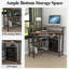 Bureau d'angle avec prise de courant Fitnat, bureau d'angle à DEL avec rangement pour petits espaces-1166726231