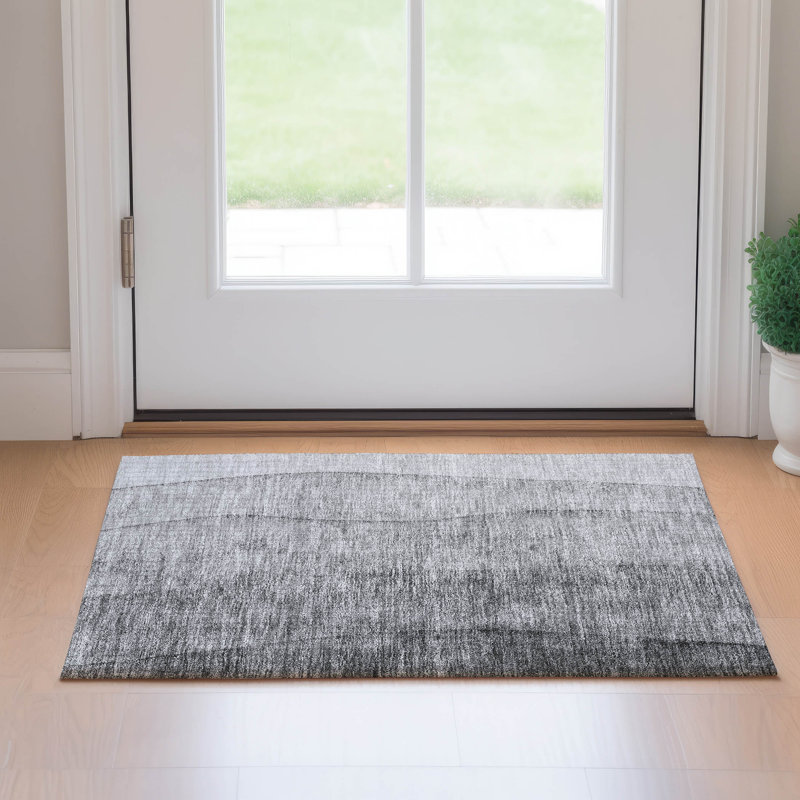 Premium Machine Washable Prisco Gray Rug, Rectangle 1'8" x 2'6"