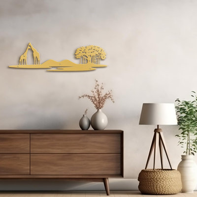Décoration de montagne en métal et girafe