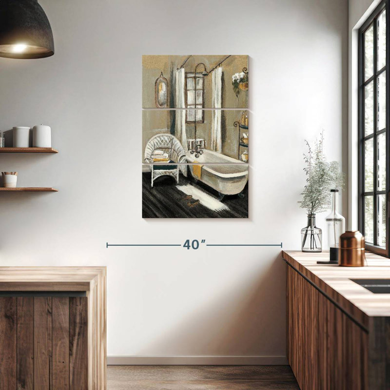 Lilie French Bath II - noir, H 38 po x l 24 po