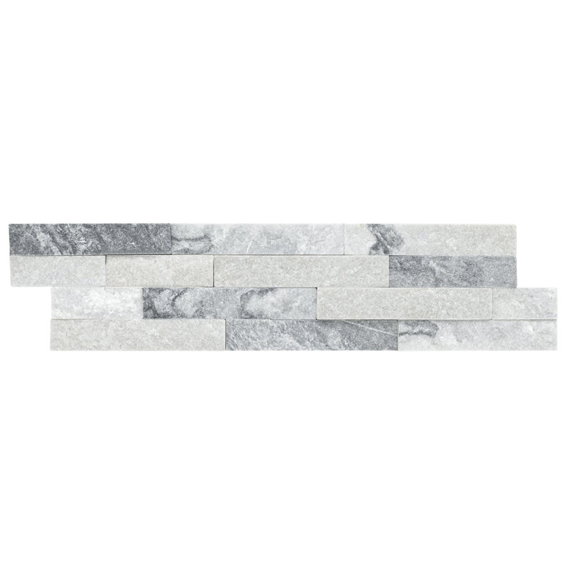 Stonecrest 6 in. x 24 in. Split Face Natural Stone Ledger Panel Wall Tile, Glacier Gris