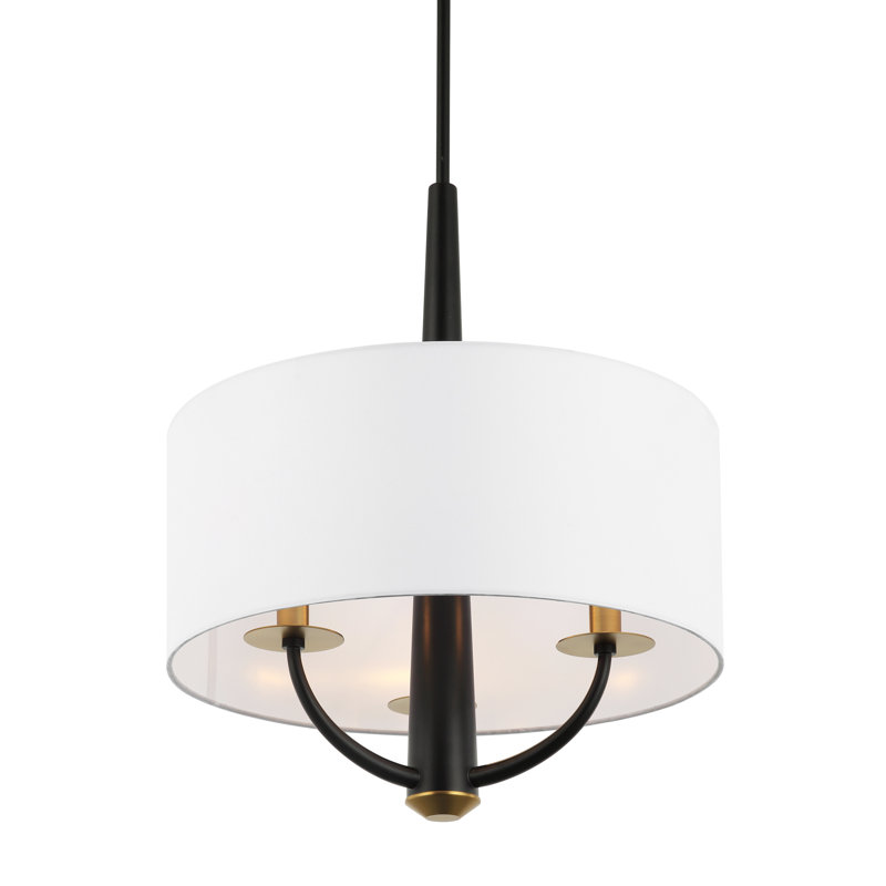Luminaire suspendu 3 lumières Patchwork - noir / laiton satiné