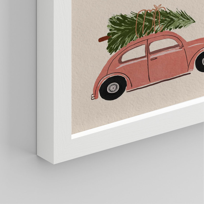«Merry Christmas Pine» et impression de cerf sur papier, impression de 4 pièces, Blanc, H 10 po x l 8 po