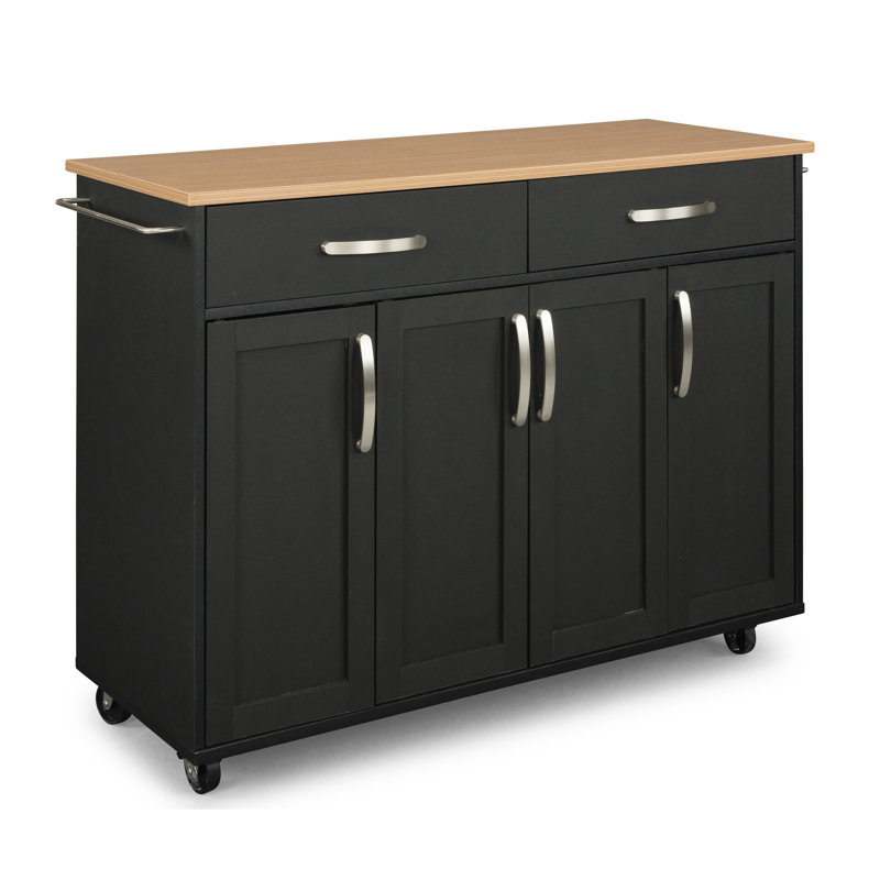 Moretown 51 " W Kitchen Cart, Black