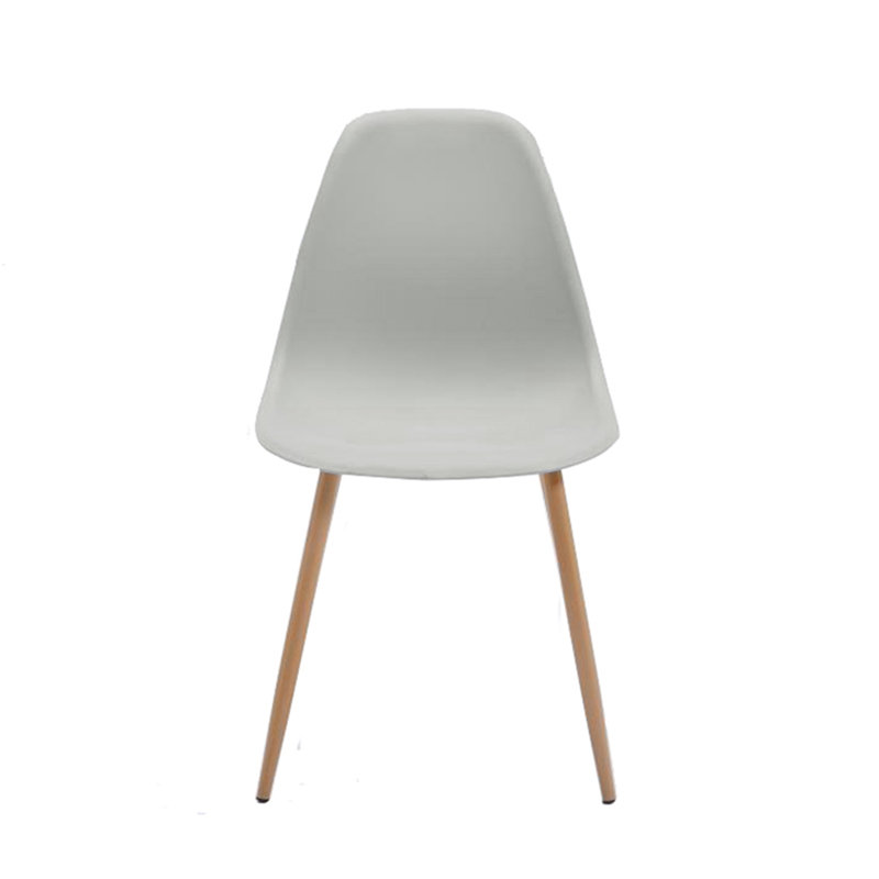 Plastic Dining Chairs with Iron Legs, Grey