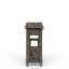 Console en bois massif gris avec support pour bouteilles de vin 48,69 po Large rangement rustique