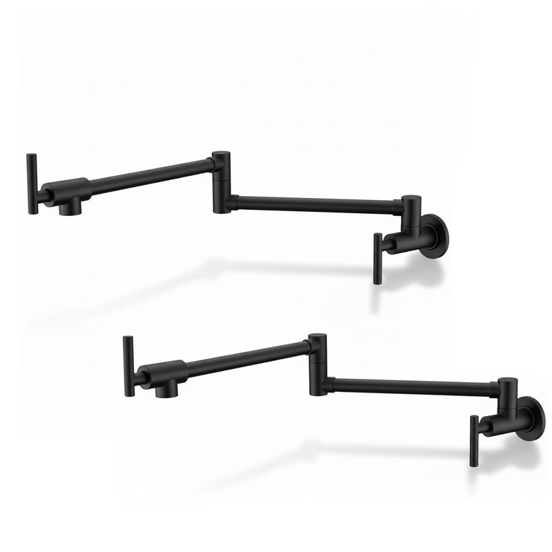 Robinet remplisseur mural commercial (ensemble de 2), Noir mat