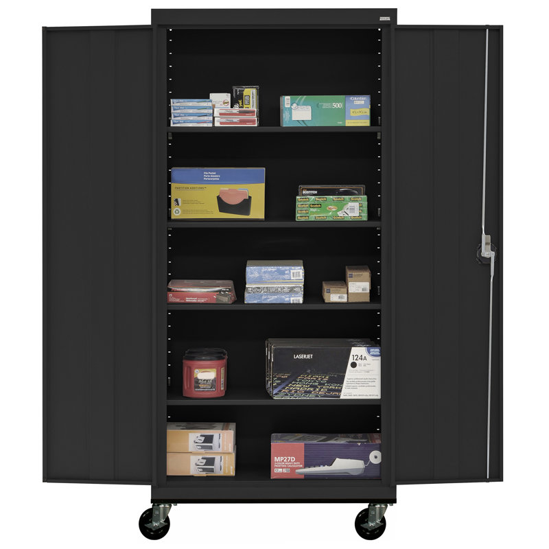 Transport 36'' Wide 4 - Shelf Storage Cabinet, Black