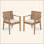 Ensemble de 2 chaises de patio en bois d'acacia robuste, siège imperméable et confortable, capacité de 400 lb-1181066304