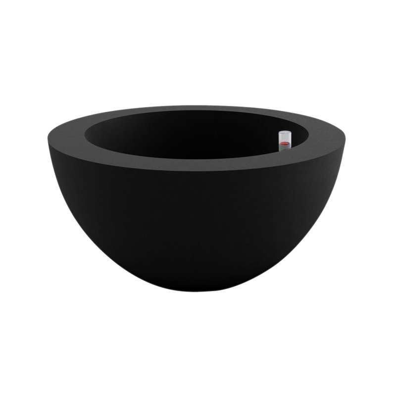 Sfera Resin Pot Planter, 11.75" H x 23.5" W x 23.5" D, Black