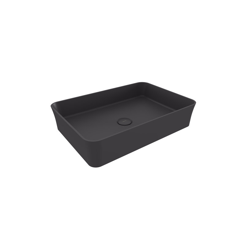 Sottile Slim Line Countertop Basin - 36x37cm, Matte Anthracite