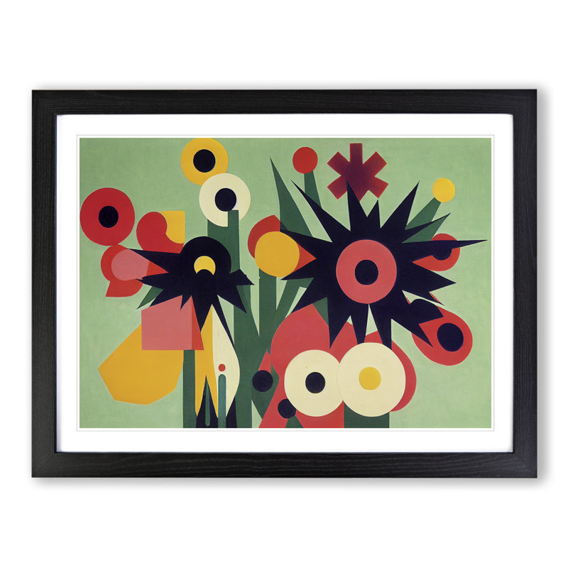 Boundless Abstract Flowers - Single Picture Frame Print, Black Framed, 46cm H x 64cm W x 2cm D