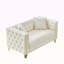 Canapé 58 po en velours Chesterfield de 58 po, canapé 2 places à siège profond, canapé moderne avec têtes de clou à boutons, accoudoirs carrés, meubles de salon, de chambre à coucher et de bureau (beige)-130670357