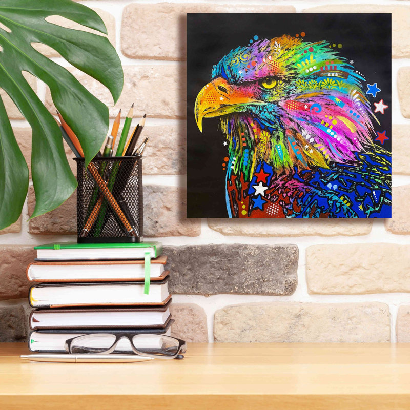 «Bald Eagle» par Dean Russo, art mural sur toile, H 12 po x l 12 po x P 0,75 po