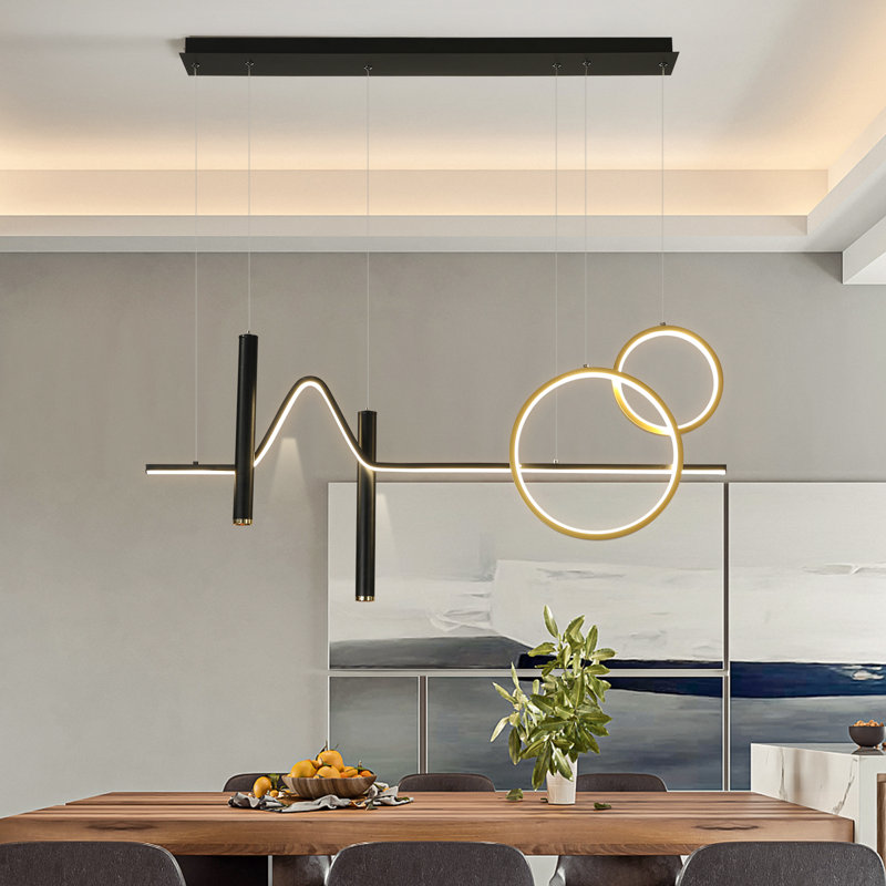 Lorisa 5 - Light Black LED Kitchen Island Pendant
