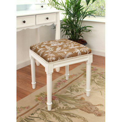Tabouret de coiffeuse en lin Camillia Jade