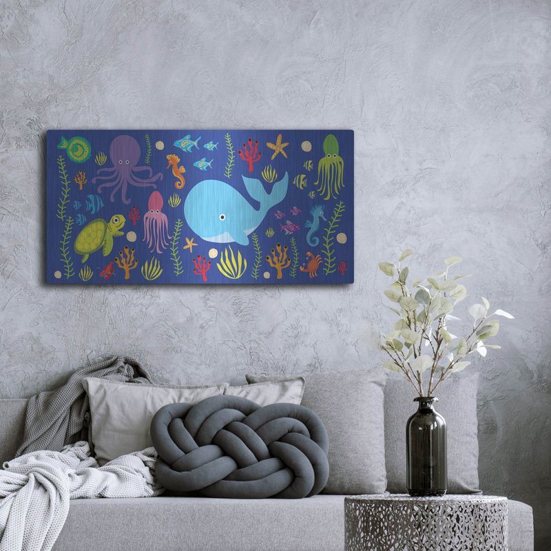 «Sea Mat» par Erin Clark, art mural en métal, H 24 po x l 48 po