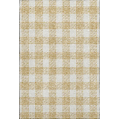 Premium Machine Washable Prisco Gold Rug