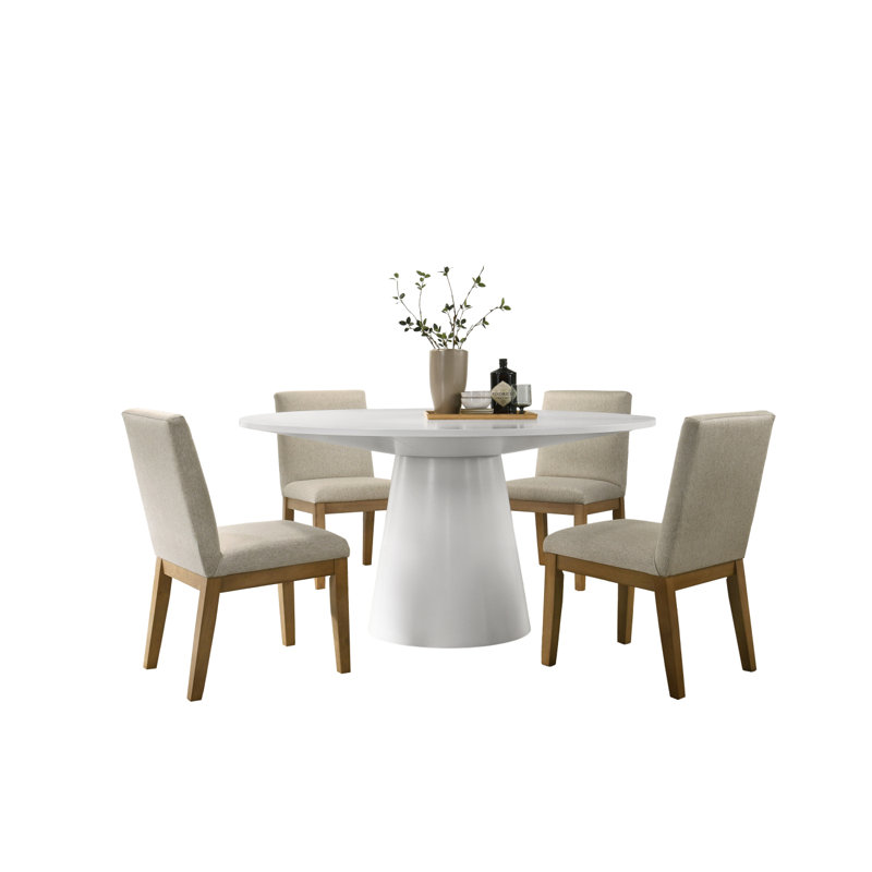 Ensemble de table de salle à manger Jasper, H 31 po x L 59 po x l 59 po, Blanc