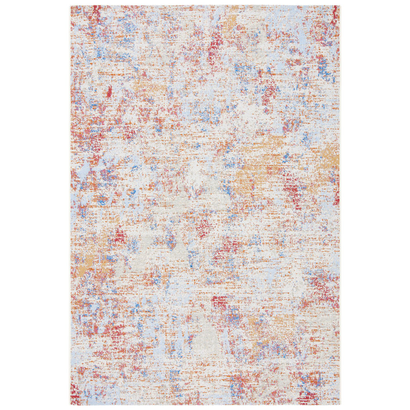 Summer Performance Abstract Indoor/Outdoor Area Rug, Rectangle 5'3" x 7'6"