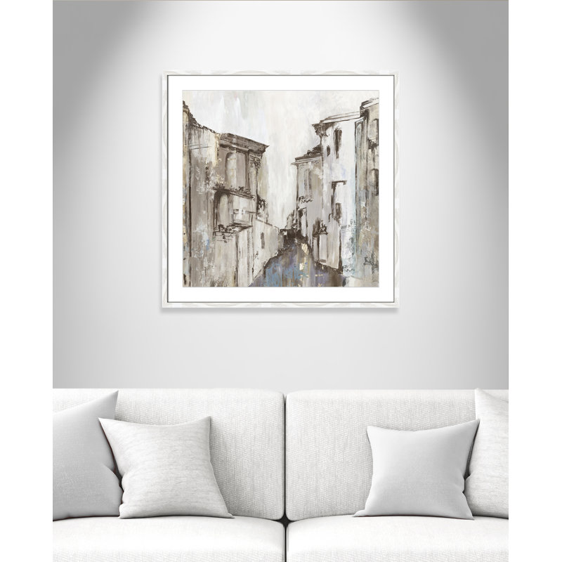 «Daniella Gothika» par Allison Pearce - peinture encadrée, H 32 po x l 32 po, Grain de bois blanc