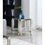 Table de bout carrée 20 pouces, en acier inoxydable moderne et en verre trempé, avec rangement double couche pour le salon ou le bureau à domicile