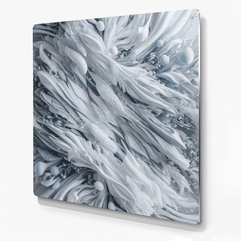 Digital Abstraction 50 Gray Metal Wall Art, 16" H x 16" W