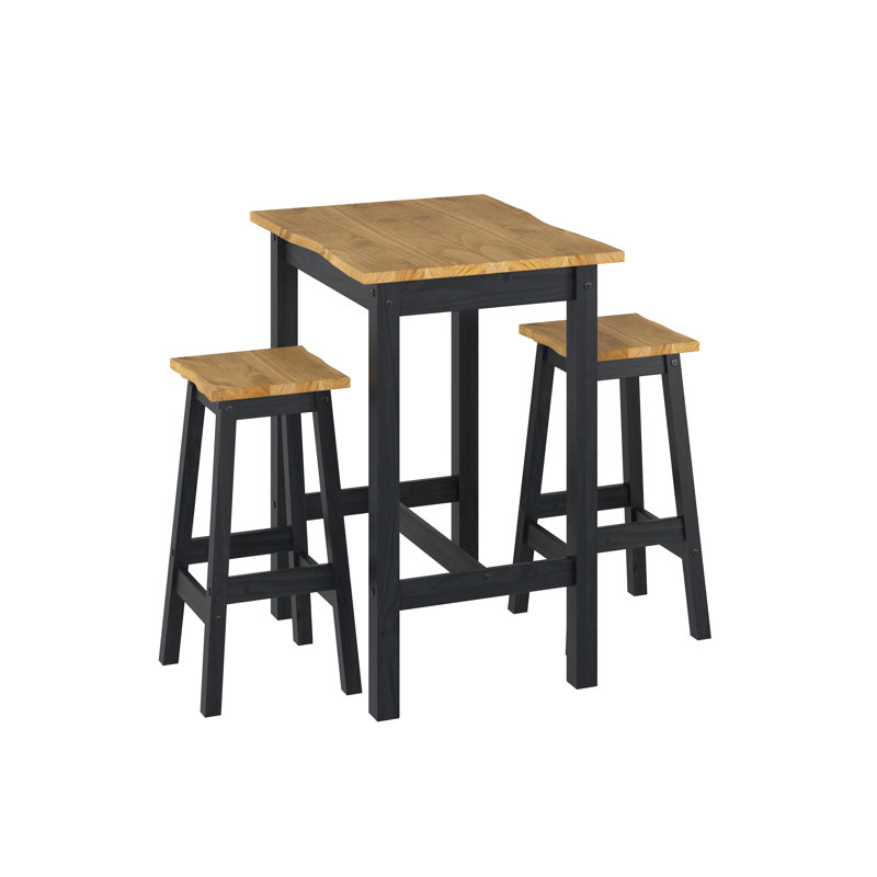 Stearns 4 - Person Counter Height Dining Set, 39.25 x 31.50 x 21.75cm, Black