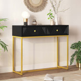 Wood Storage Console Table with Drawers