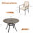 4-Person Patio Dining Set with Round Dining Table and Cushioned Rattan Stackable Chairs-1161703706