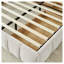 Très grand lit plateforme tapissier avec tiroirs de rangement, structure de lit en chenille moderne avec tête de lit capitonnée, beige