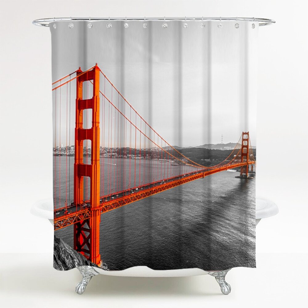 San Francisco Shower Curtain brown,gray