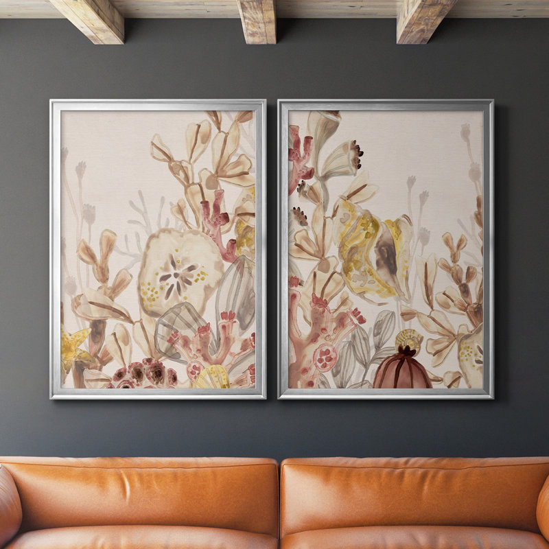 «Ocean Nostalgia I», ensemble de 2 reproductions d'art sur toile encadrées, Argent, H 36,5 po x l 53 po x P 1,25 po