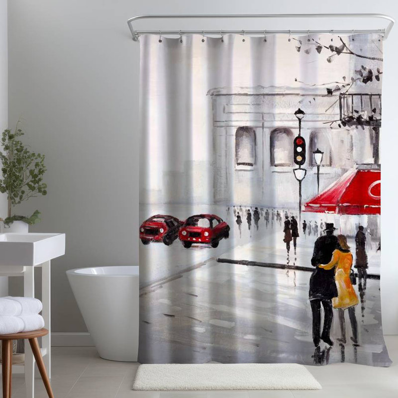 Shower Curtain CI202 – Polyester Shower Curtain, Dye Sublimation Print, 71" W × 74" L