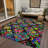 Machine Washable Indoor/Outdoor Christain ACN1327 Black Rug-102670170