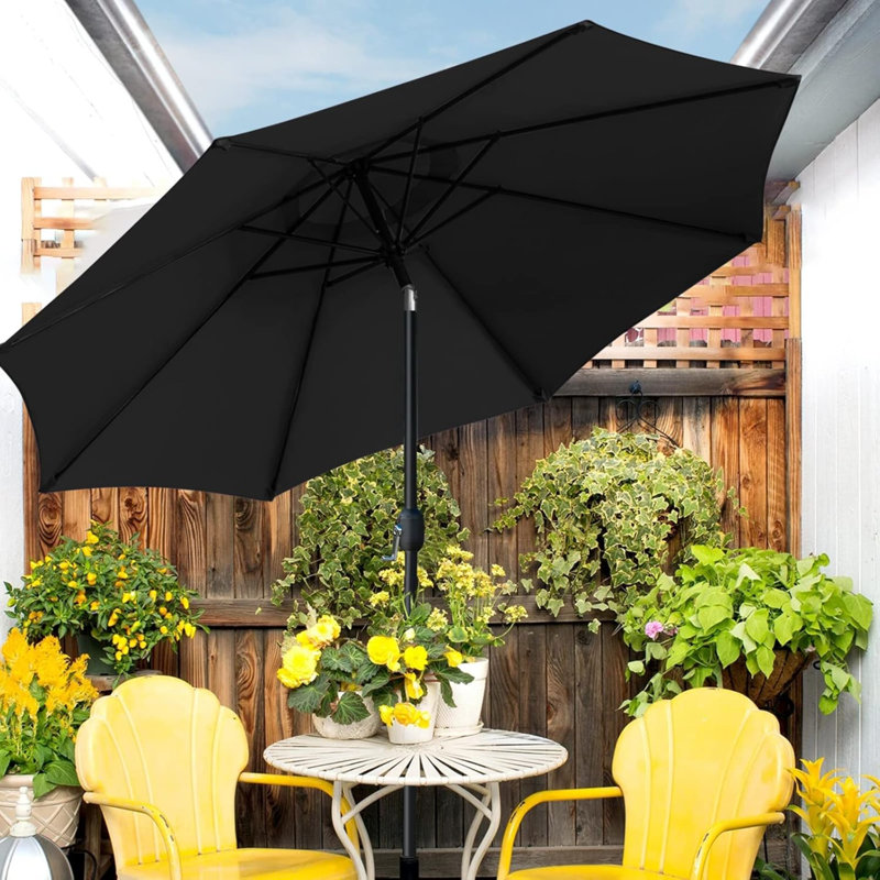 Parasol de marché inclinable Tempo de 2,74 m, Noir