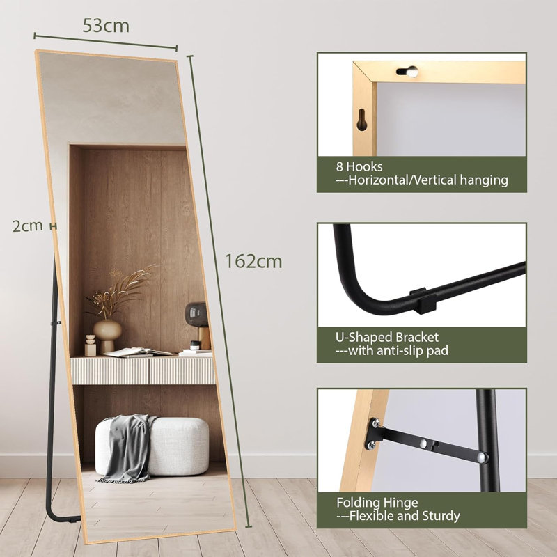 Adlin Metal Rectangle Floor Mirror