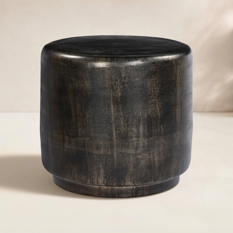 Andreoni Abney Outdoor End Table, Distressed Bronze
