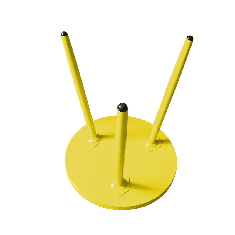 Roper Round Metal Side End Table, Nightstand Accent Table, Pedestal Plant Stand for Bedroom Living Room, Yellow