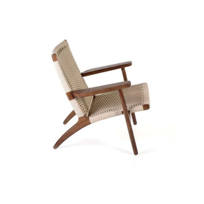 Burgis Upholstered Accent Chair, Black Synthetic Fiber, Walnut