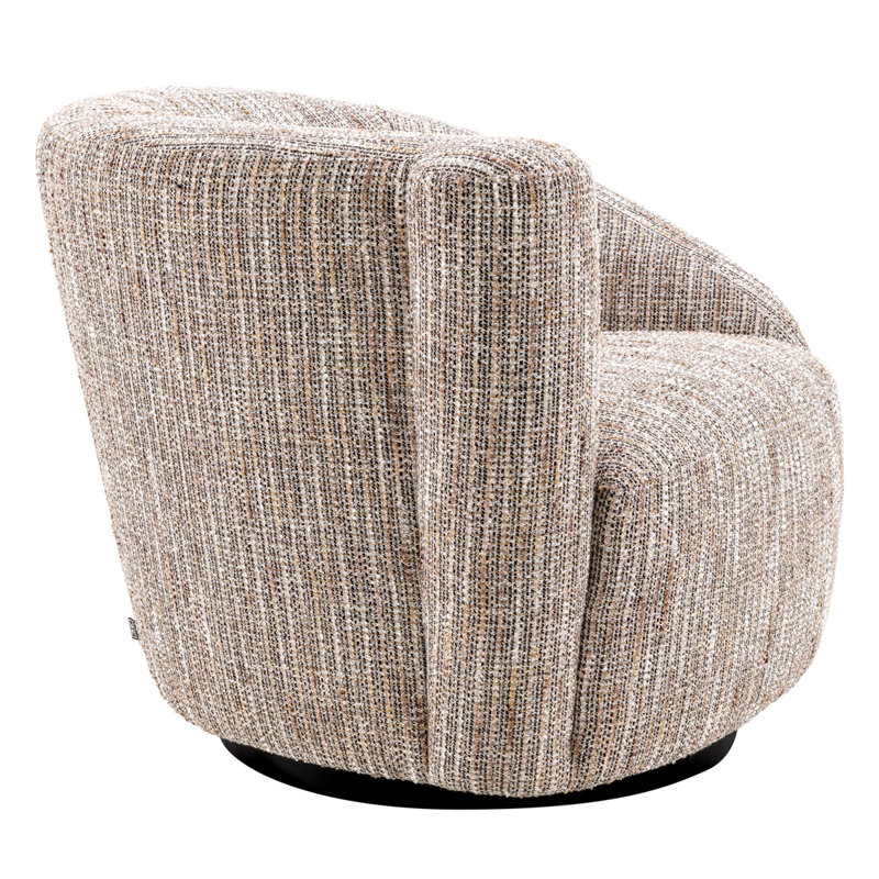 Colin Swivel Barrel Chair, Mademoiselle Beige Polyester Blend