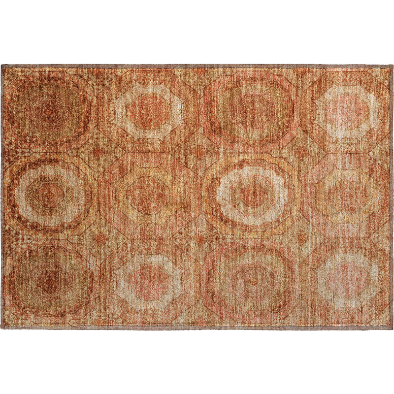 Premium Machine Washable Mayfield AMF2050 Panel Rug, 1'8" x 2'6", Terracotta