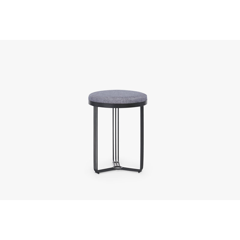 Ariss Stainless Steel Accent Stool, Black, Grey
