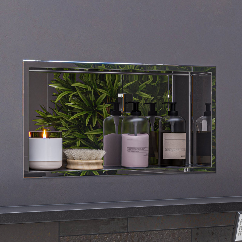Niche de douche double en acier inoxydable, Acier inoxydable poli