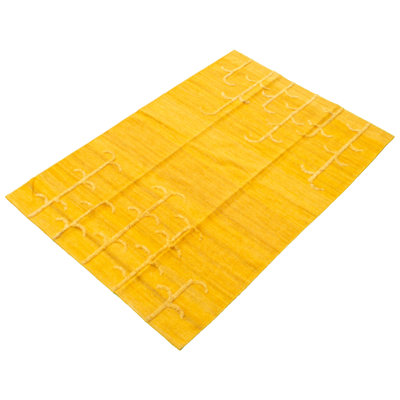 Tapis doré foncé en laine à tissage plat abstrait 5 pi 4 po x 7 pi 6 po Bontrager