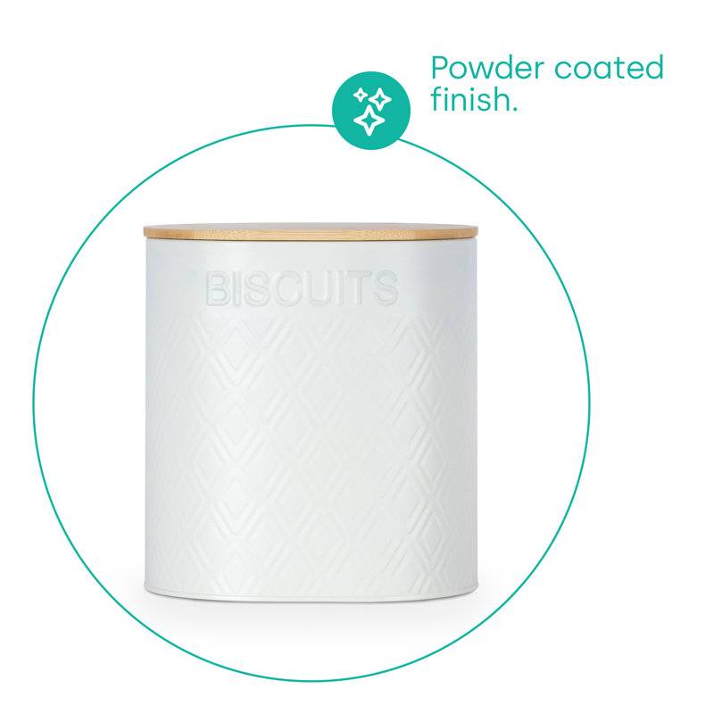Metal Canister - Set of 5, White