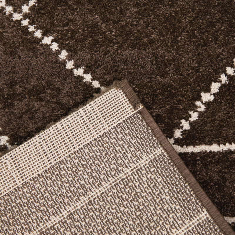 Kaeden Brown Modern Geometric Area Rug, Rectangle 5'3" x 6'11.9"