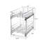 Rangement coulissant dans l'armoire avec tablettes de rangement à 2 niveaux et glissières à roulement à billes, largeur de 11 po-772512853