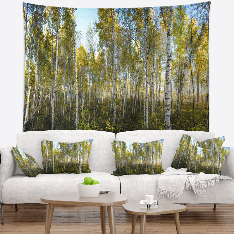 Tapisserie paysage vert d'automne, H 78 po x l 92 po