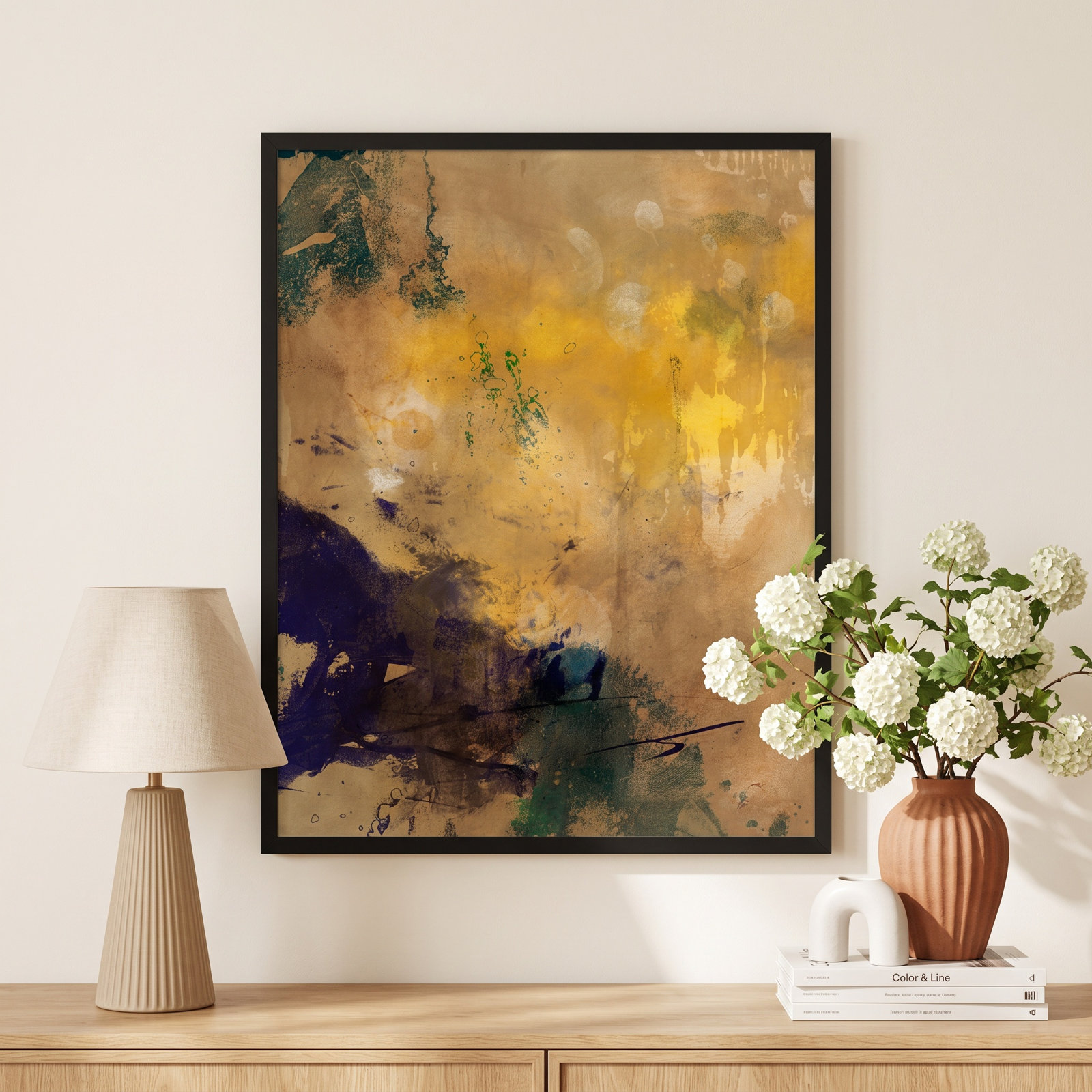 Flagler "Amber Haze II" Print, 33" H x 27" W, Black
